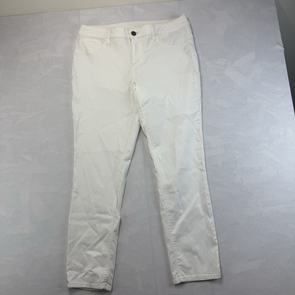 Zana Di White Pants Womens 18W High Rise Stretch Straight Leg Plus